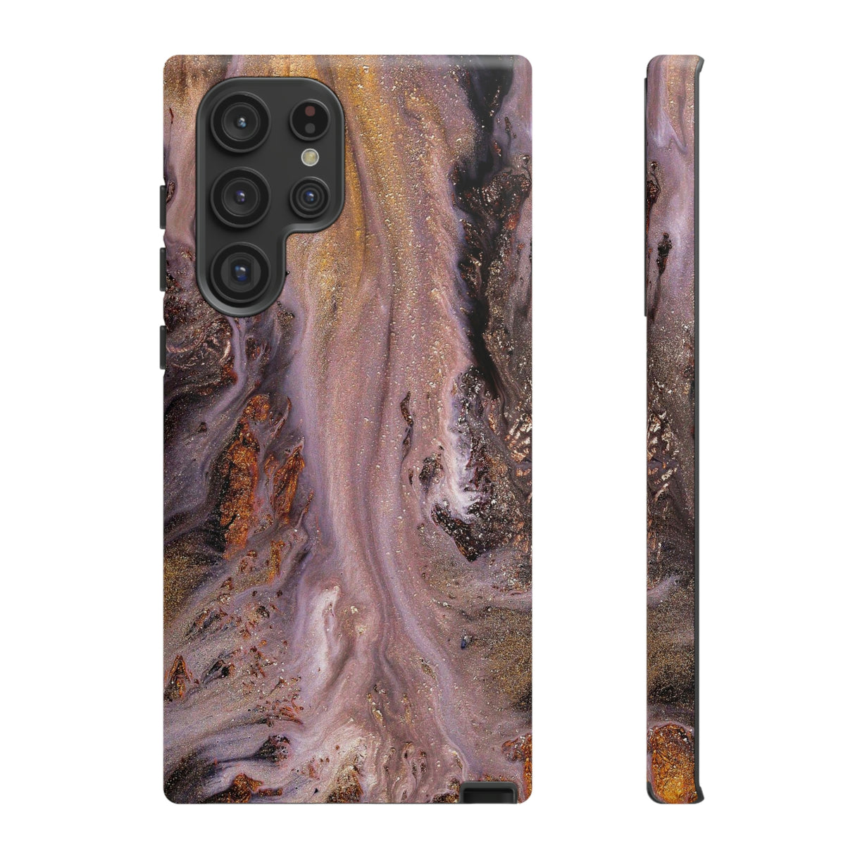 Pink Marble Ink Art Android Case (Protective) Samsung Galaxy S22 Ultra Matte Phone Case