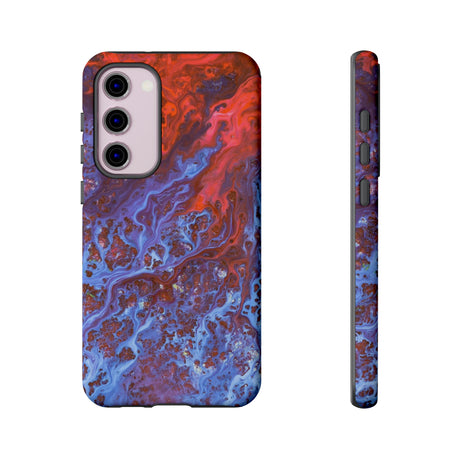 Blue Lava Ink Art Android Case (Protective) Samsung Galaxy S23 Plus Matte Phone Case