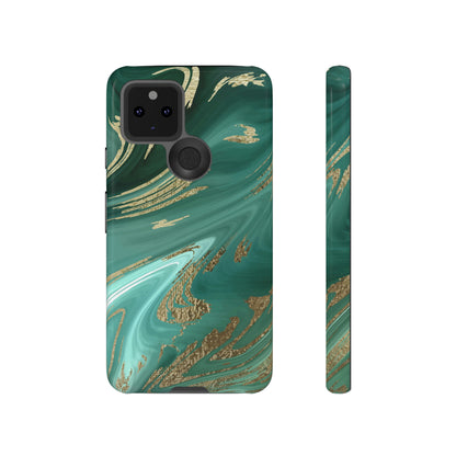 Green Marble Android Case (Protective) Google Pixel 5 5G Glossy Phone Case