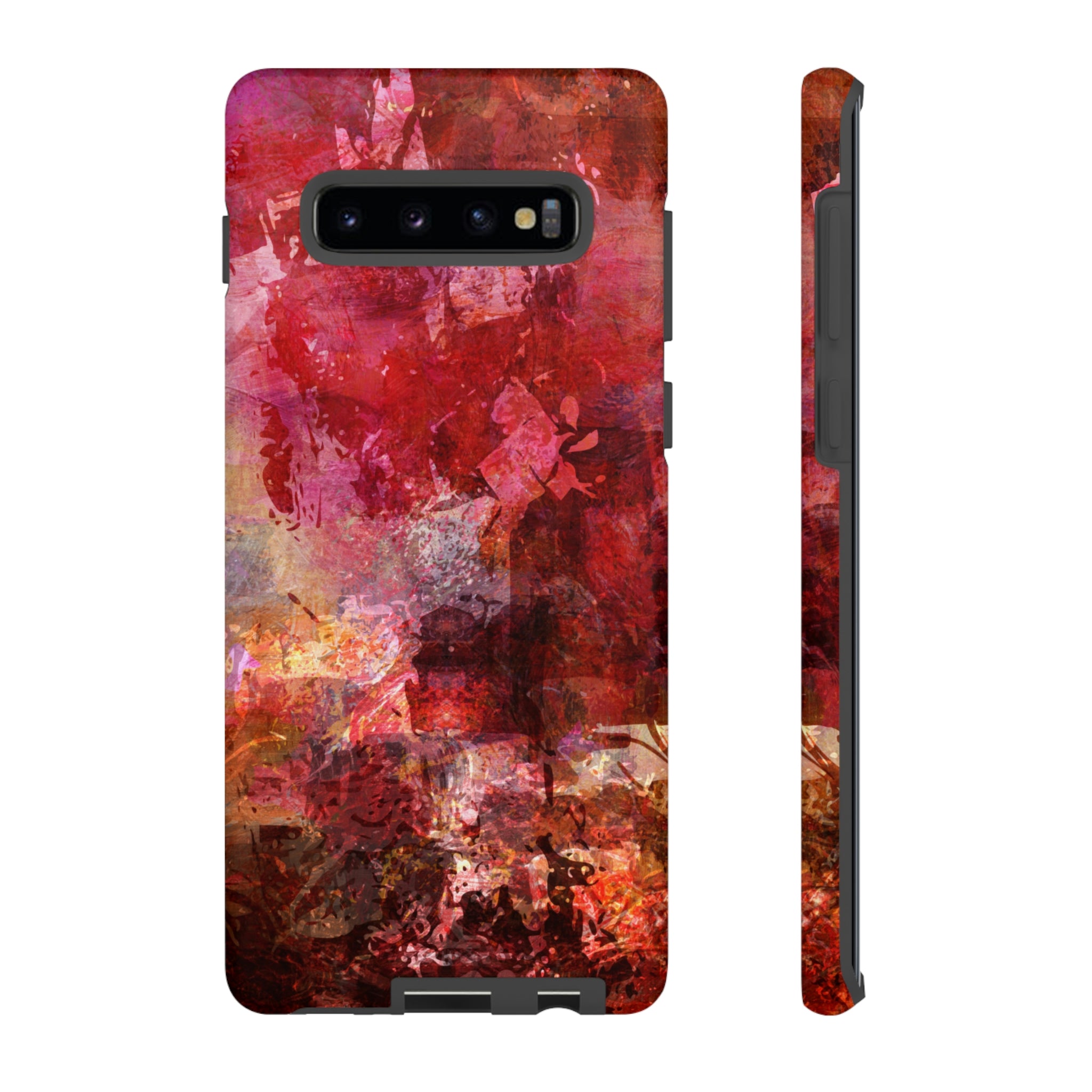 Red Grunge Android Case (Protective) Samsung Galaxy S10 Plus Matte Phone Case