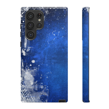 Grunge Blue Android Case (Protective) Samsung Galaxy S22 Ultra Glossy Phone Case