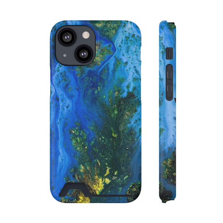 Blue Globe Ink Art iPhone Case (Card) iPhone 13 Mini Glossy With gift packaging Phone Case