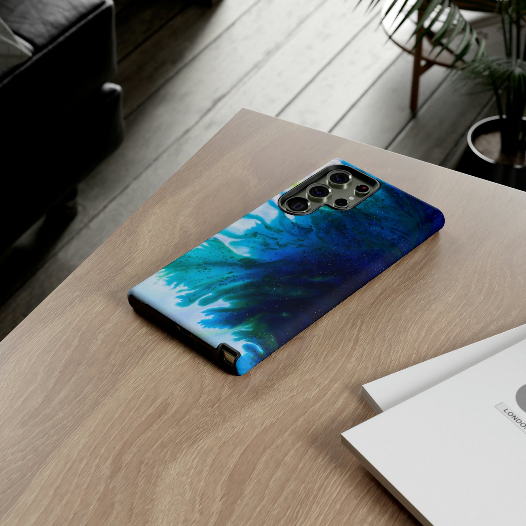 Blue Liquid Ink Art Android Case (Protective) Phone Case