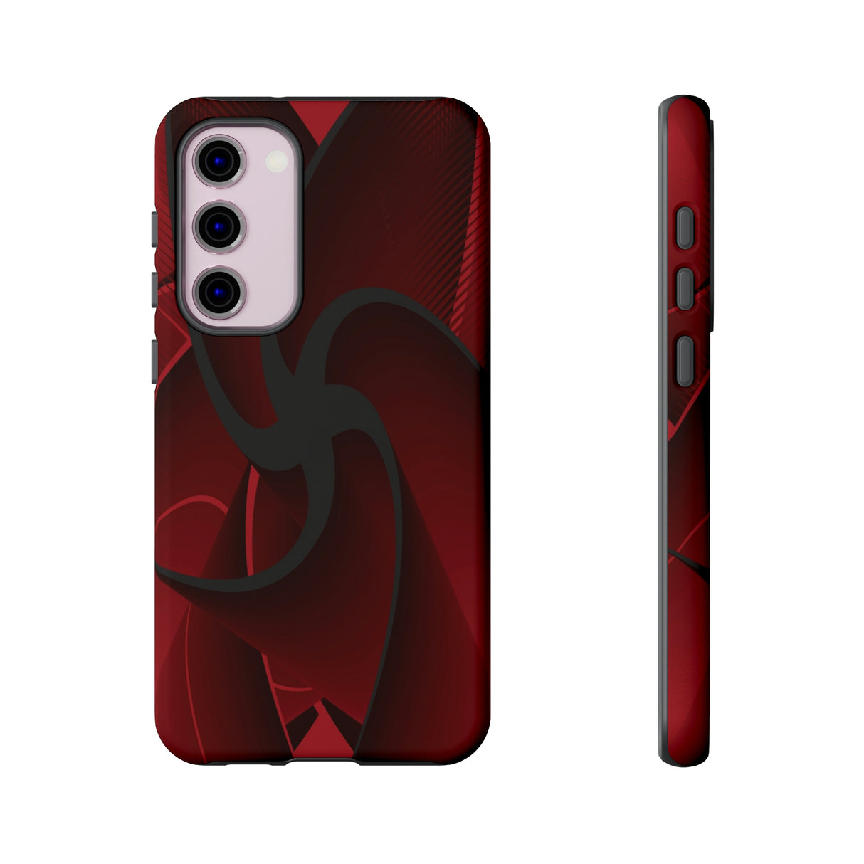 Red Liquid Spiral Android Case (Protective) Samsung Galaxy S23 Plus Matte Phone Case