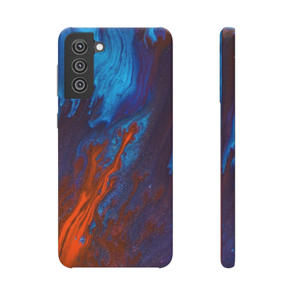 Orange Flame Ink Art Android Case (Slim) Samsung Galaxy S21 Plus Glossy Phone Case