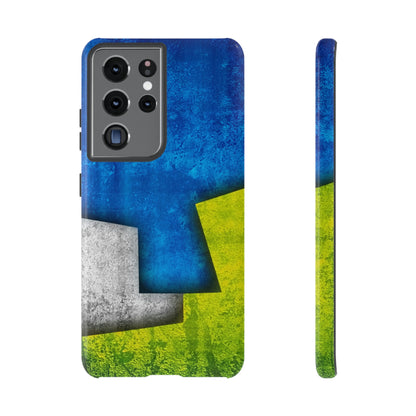 Blue Abstract Art Android Case (Protective) Samsung Galaxy S21 Ultra Glossy Phone Case