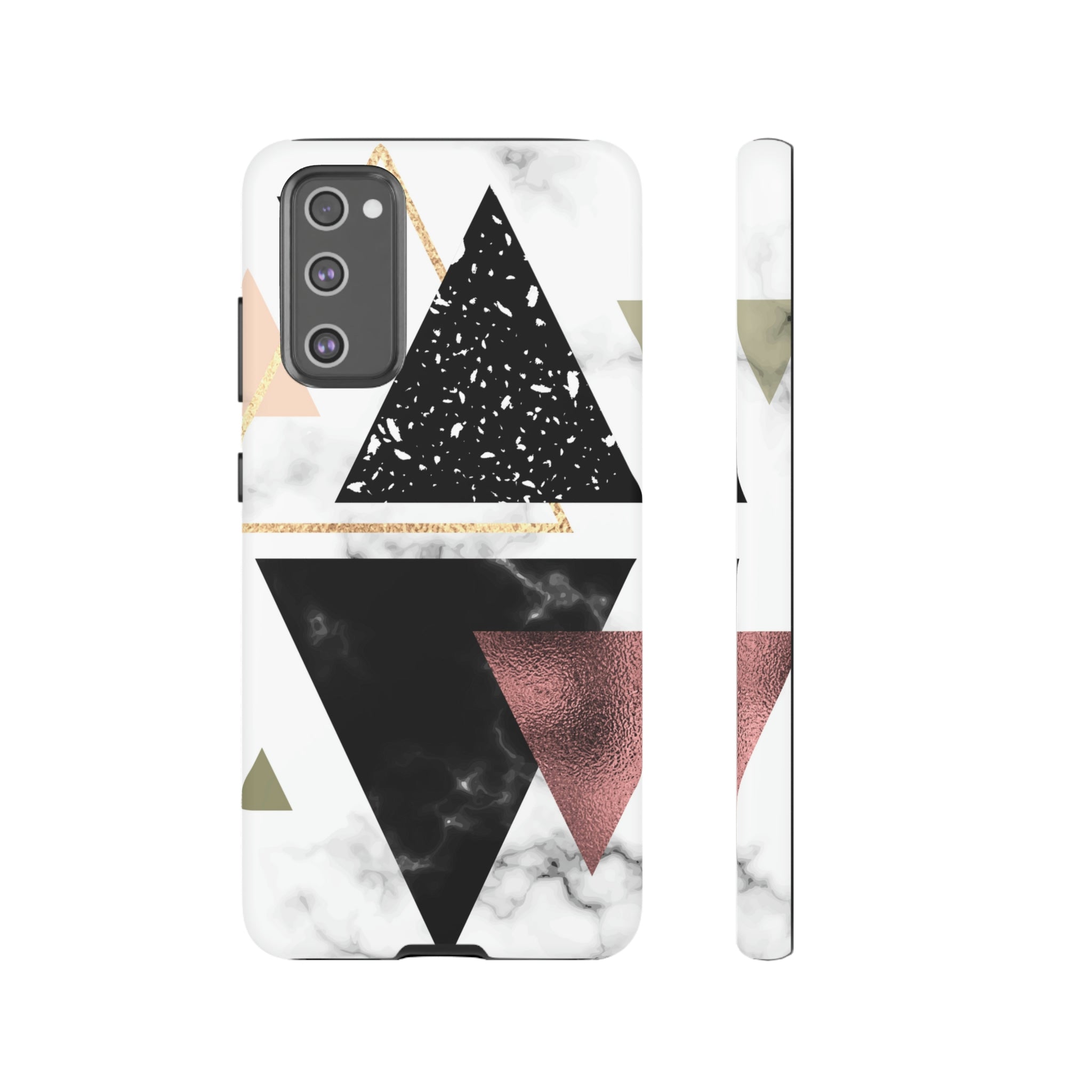 Rose Gold Triangles Android Case (Protective) Samsung Galaxy S20 FE Matte Phone Case