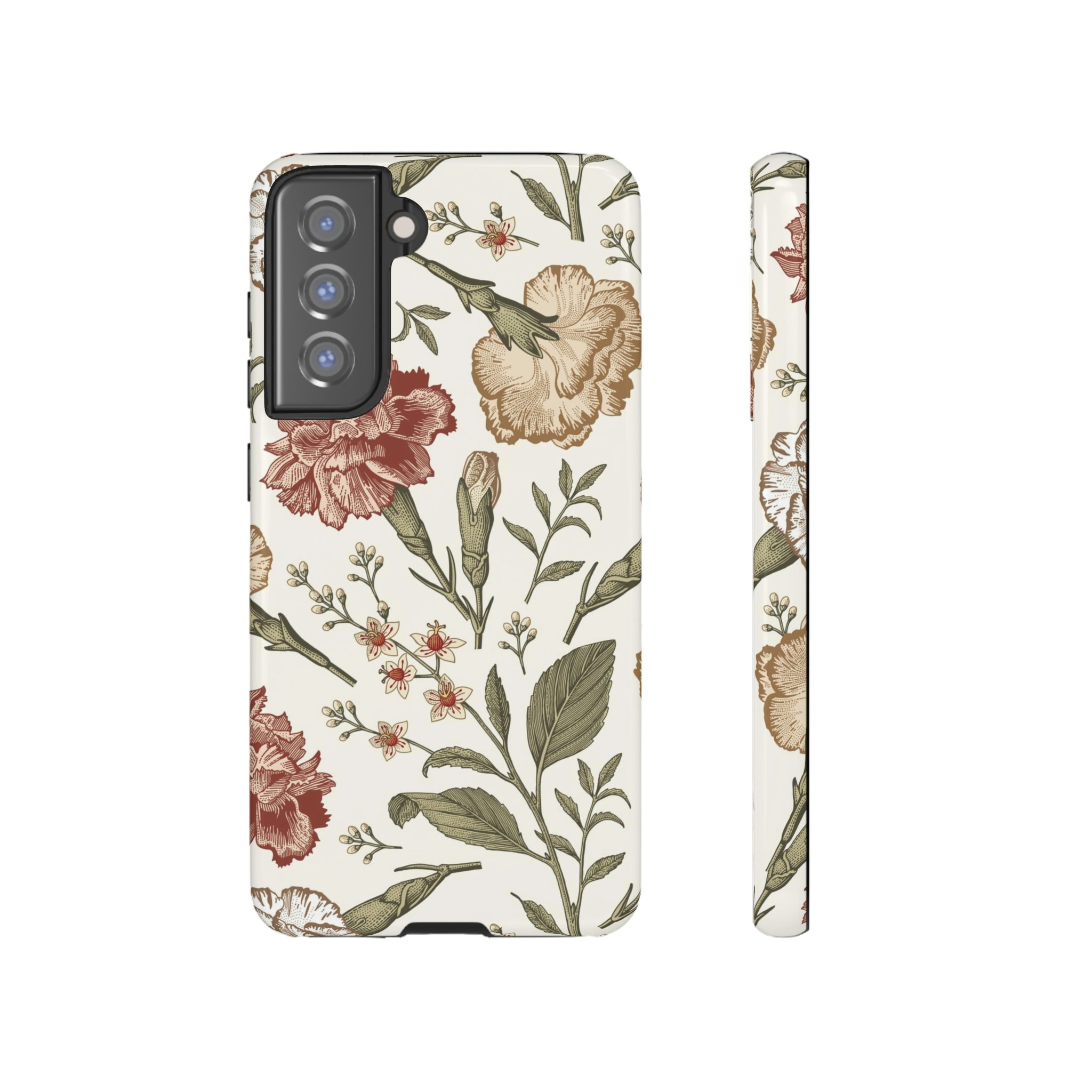 Carnation Vintage Flower Samsung Case (Protective) Samsung Galaxy S21 FE Glossy Phone Case