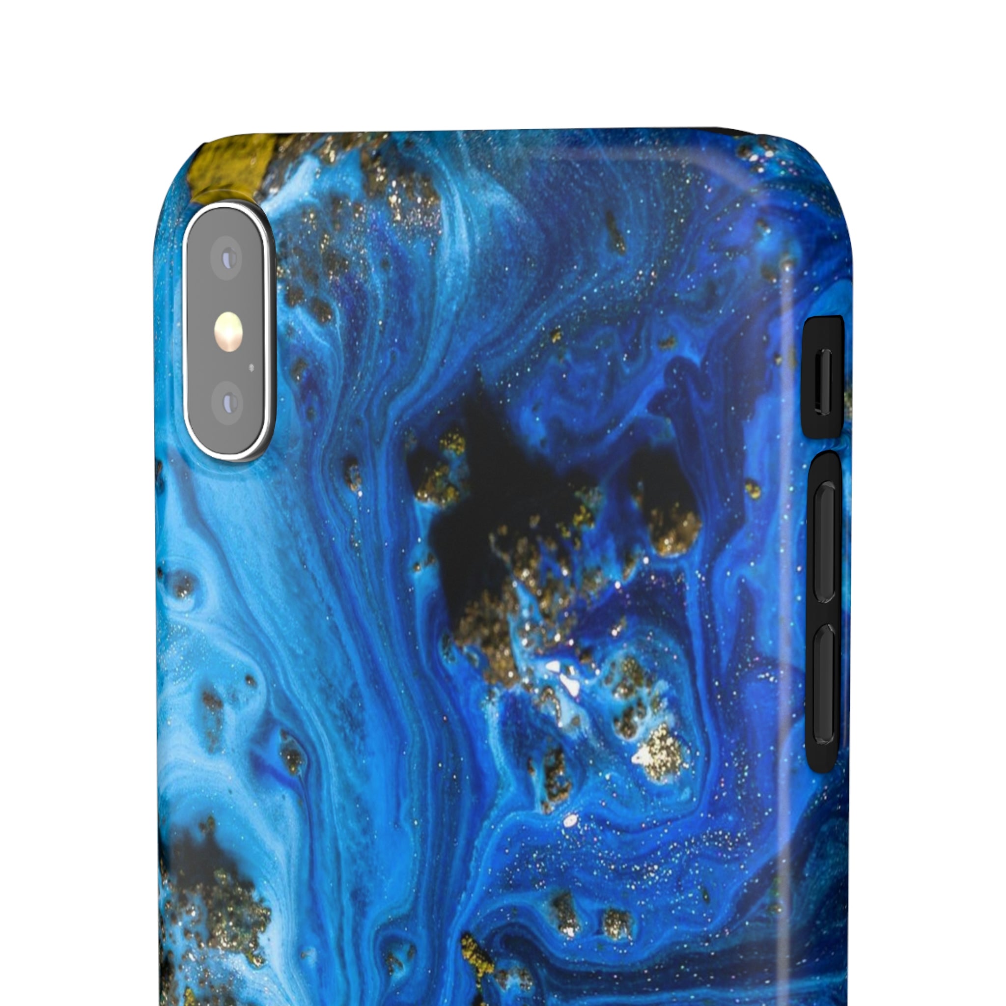 Blue Ice Melt Ink Art iPhone Case (Slim) Phone Case