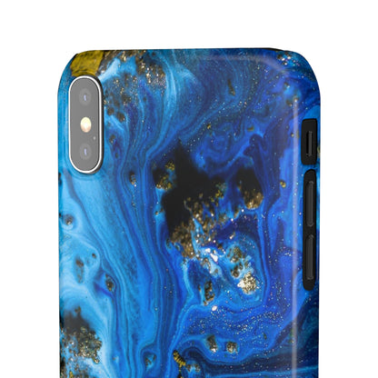 Blue Ice Melt Ink Art iPhone Case (Slim) Phone Case