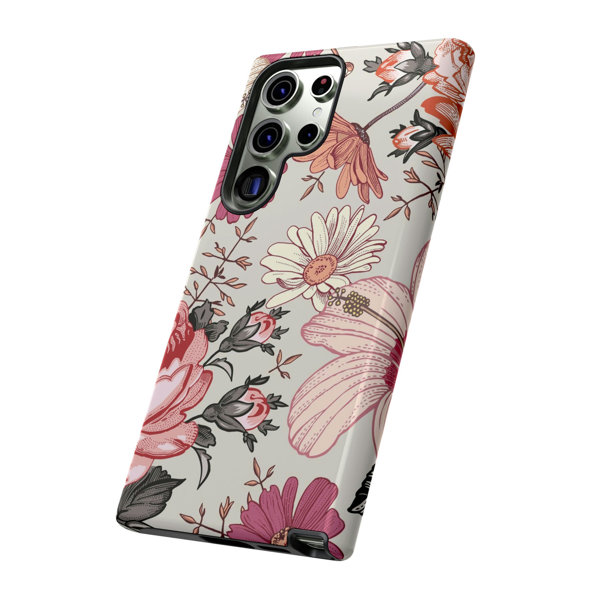 Pink daisies Vintage Flower Samsung Case (Protective) Phone Case