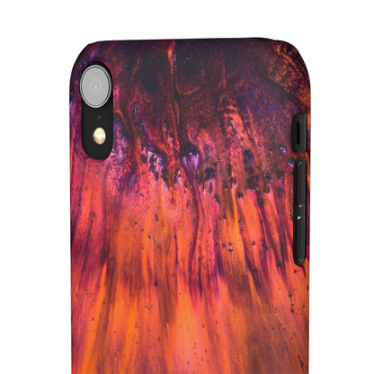 Orange Flow Ink Art iPhone Case (Slim) Phone Case