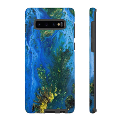 Blue Globe Ink Art Android Case (Protective) Samsung Galaxy S10 Plus Matte Phone Case