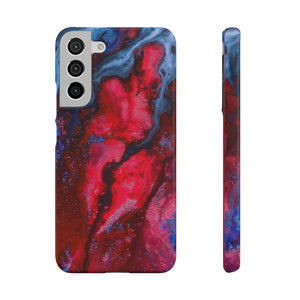 Neon Red Ink Art Android Case (Slim) Samsung Galaxy S22 Plus Glossy Phone Case