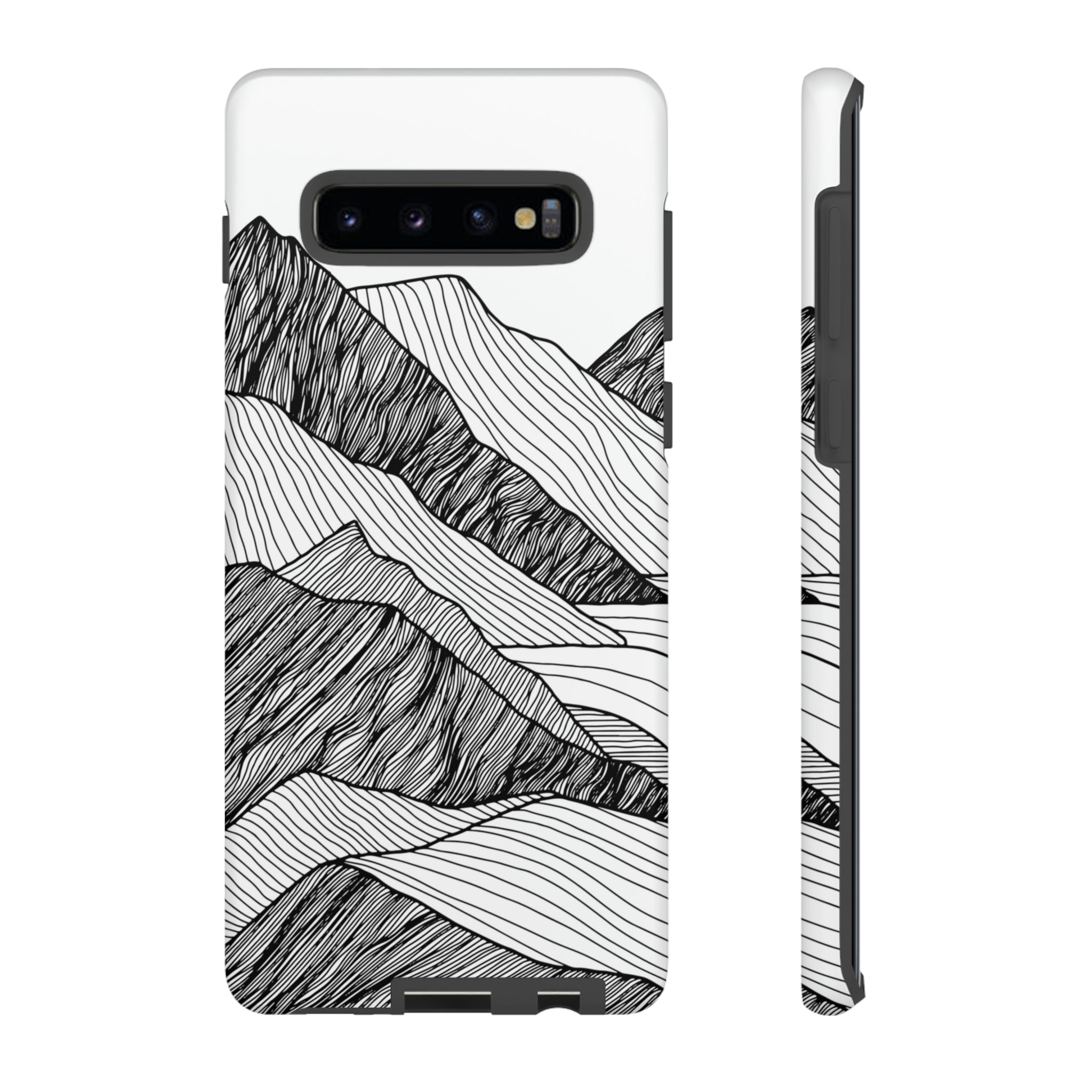 Mountain Line Art Android Case (Protective) Samsung Galaxy S10 Plus Matte Phone Case