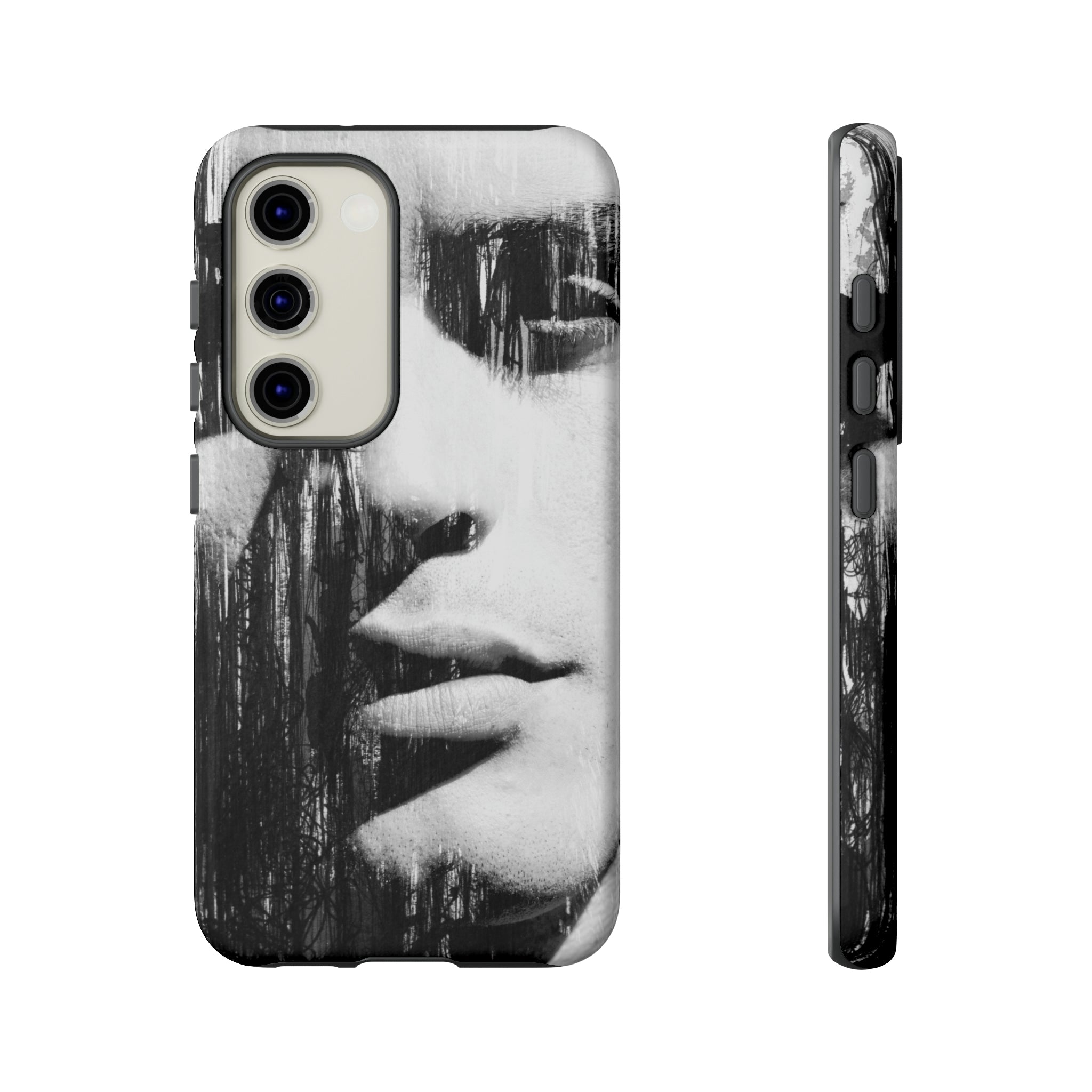 Black & White Pop Art Android Case (Protective) Samsung Galaxy S23 Glossy Phone Case