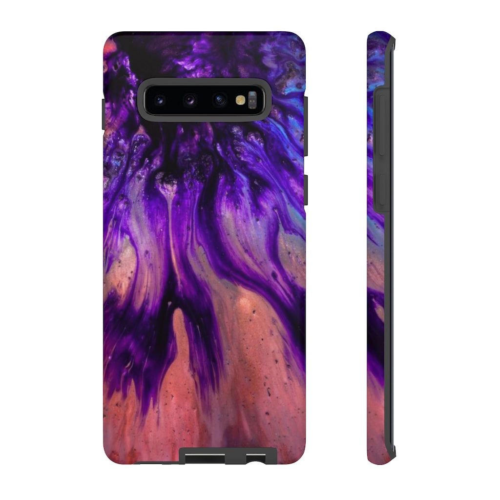 Purple Flow Ink Art Android Case (Protective) Samsung Galaxy S10 Plus Matte Phone Case