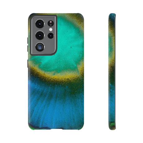 Green Yelly Ink Art Android Case (Protective) Samsung Galaxy S21 Ultra Glossy Phone Case