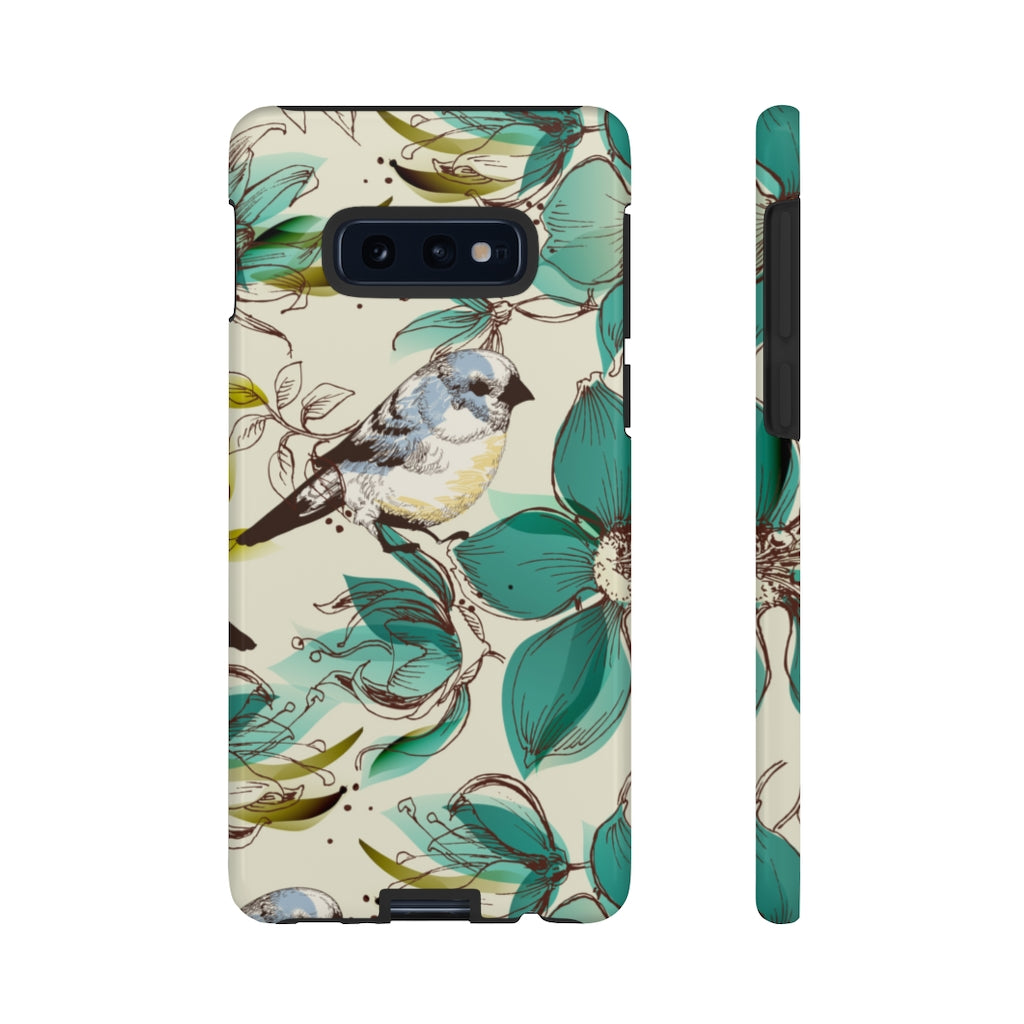 Cute Flowers and Birds Samsung Case (Protective) Samsung Galaxy S10E Glossy Phone Case