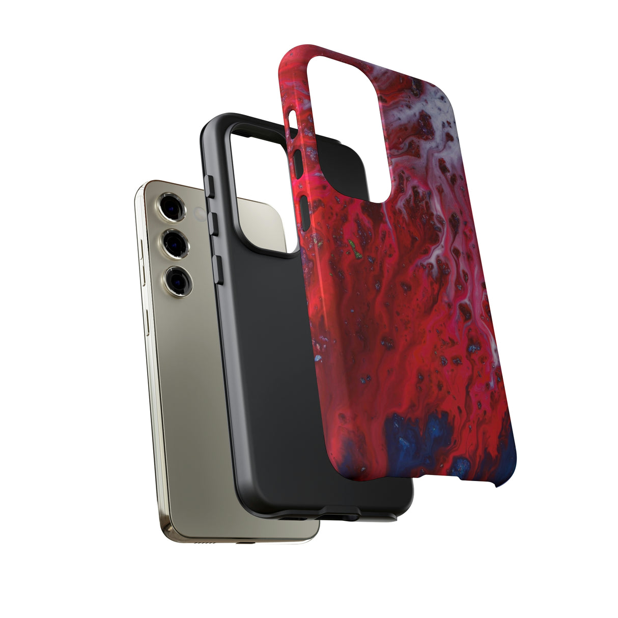 Bright Red Ink Art Android Case (Protective) Phone Case