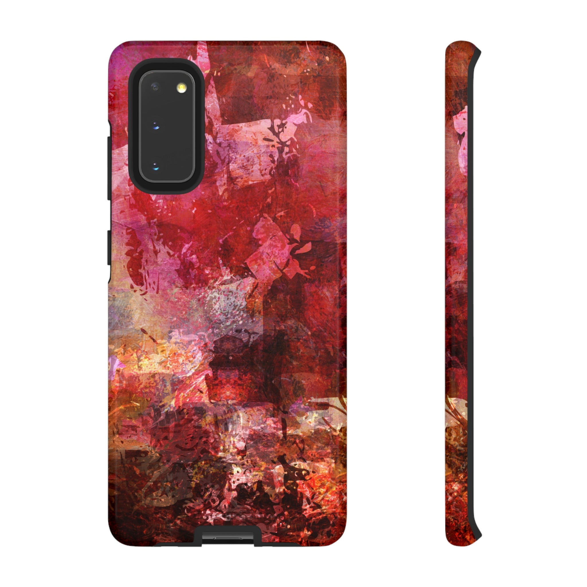 Red Grunge Android Case (Protective) Samsung Galaxy S20 Glossy Phone Case