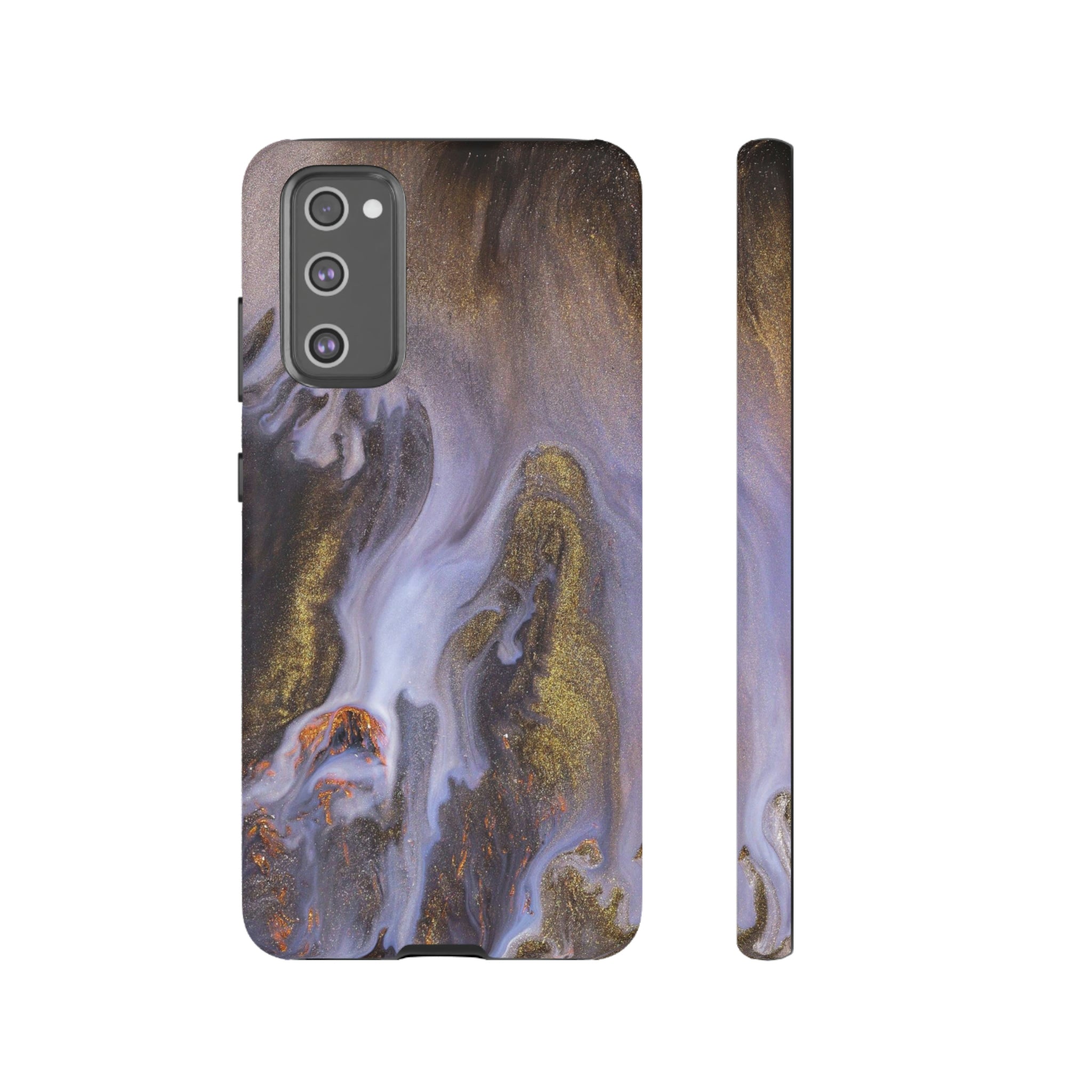 Purple Gold Ink Art Android Case (Protective) Samsung Galaxy S20 FE Matte Phone Case