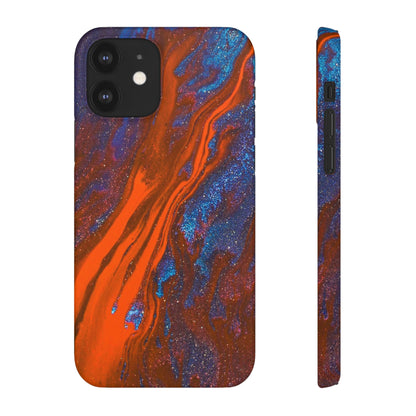 Orange Spikes Ink Art iPhone Case (Slim) iPhone 12 Matte Phone Case