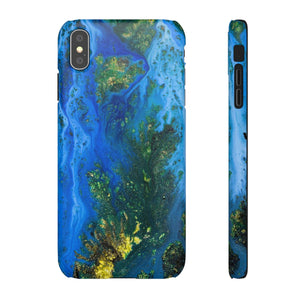 CASEBOB Phone Case iPhone XS MAX / Matte Blue Globe Ink Art iPhone Case (Slim)