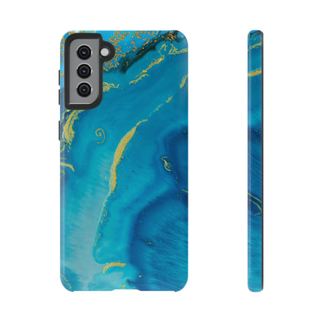 Blue Watercolor Android Case (Protective) Samsung Galaxy S21 Plus Glossy Phone Case