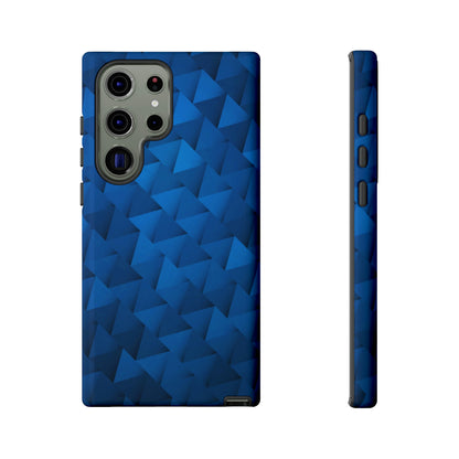 Blue Geometric Android Case (Protective) Samsung Galaxy S23 Ultra Glossy Phone Case