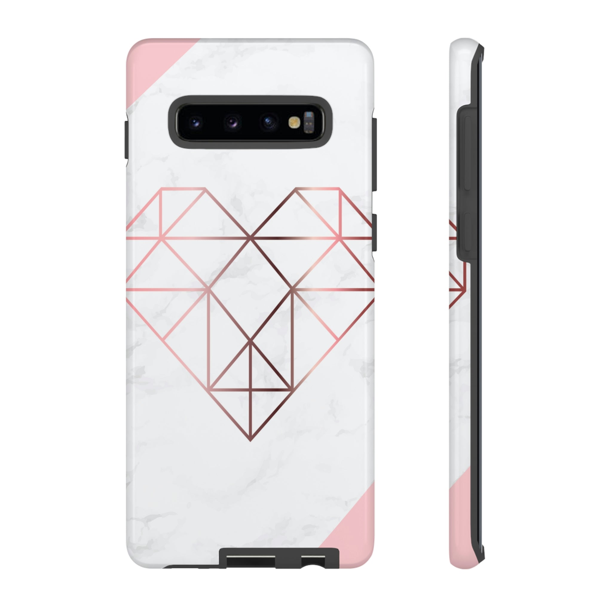 Heart Rose Gold Android Case (Protective) Samsung Galaxy S10 Plus Glossy Phone Case