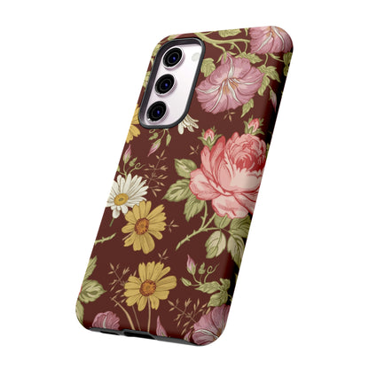 Dark red Vintage Flower Samsung Case (Protective) Phone Case