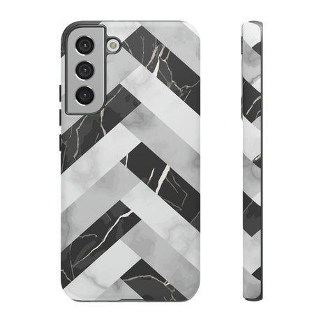 Grey Herringbone Android Case (Protective) Samsung Galaxy S22 Plus Matte Phone Case