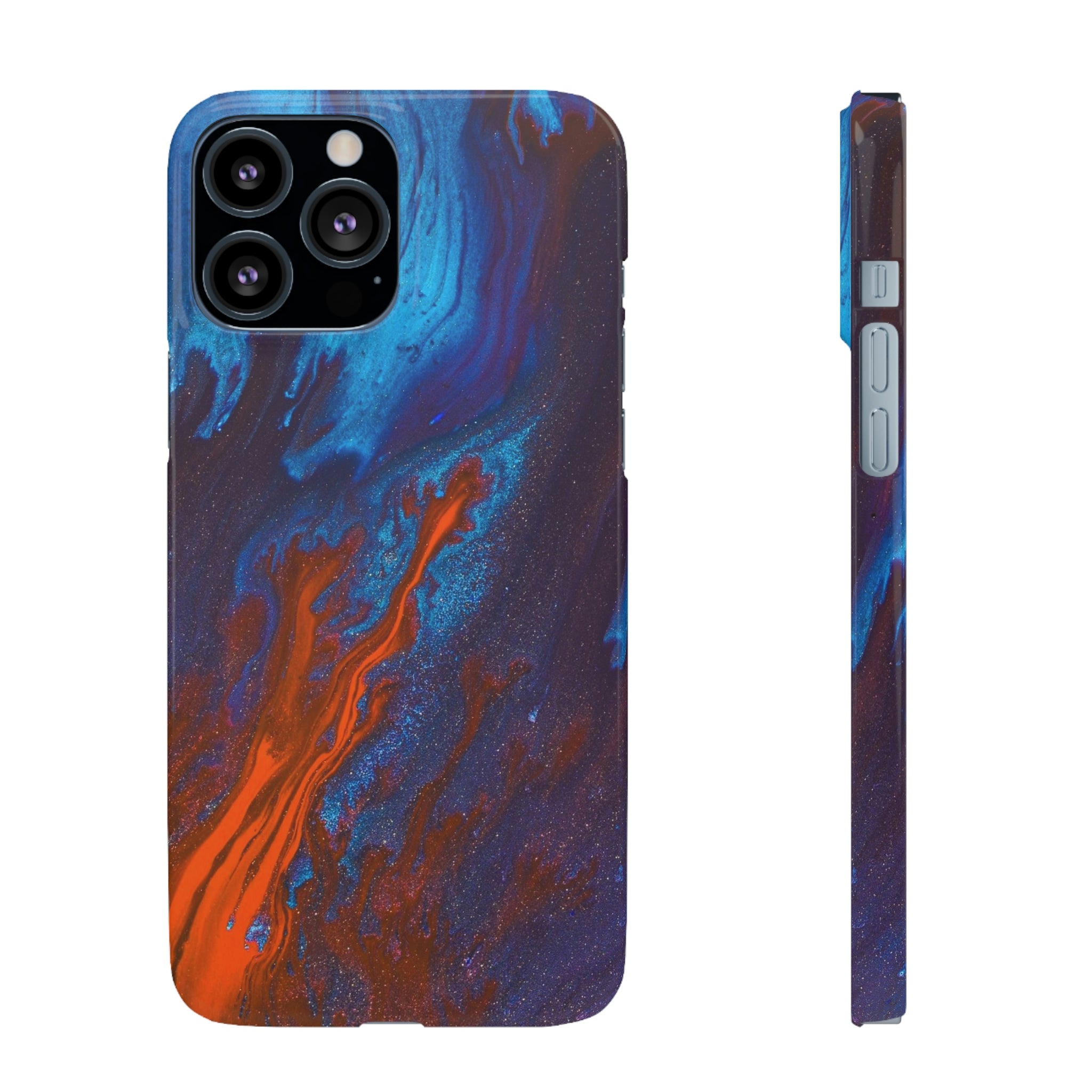 Orange Flame Ink Art iPhone Case (Slim) iPhone 13 Pro Max Glossy Phone Case