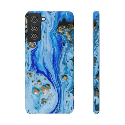 Blue Ice Ink Art Android Case (Slim) Samsung Galaxy S21 Glossy Phone Case