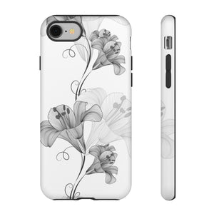 Lily Flower Monochrome iPhone Case (Protective) iPhone 8 Matte Phone Case