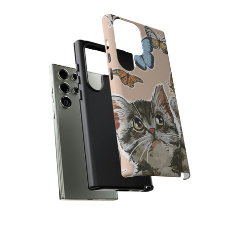 Cute Cat Butterflies Android Case (Protective) Phone Case