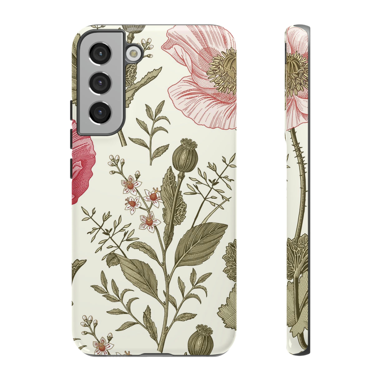 Poppy Purple Vintage Flower Samsung Case (Protective) Samsung Galaxy S22 Plus Glossy Phone Case