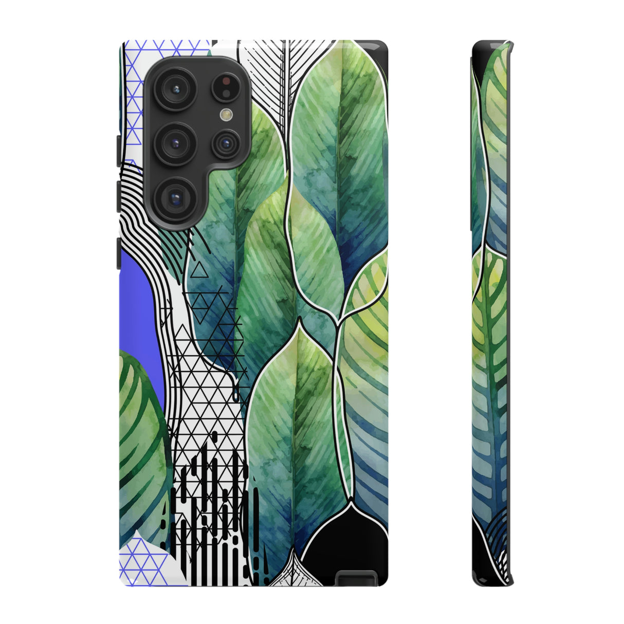 Green Leafs Android Case (Protective) Samsung Galaxy S22 Ultra Glossy Phone Case