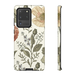 Poppy Brown Vintage Flower Samsung Case (Protective) Samsung Galaxy S20 Ultra Matte Phone Case