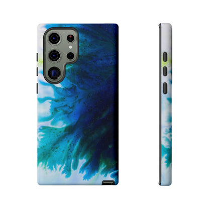 Blue Liquid Ink Art Android Case (Protective) Samsung Galaxy S23 Ultra Matte Phone Case