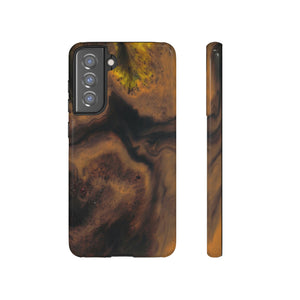 Brown Earth Ink Art Android Case (Protective) Samsung Galaxy S21 FE Glossy Phone Case