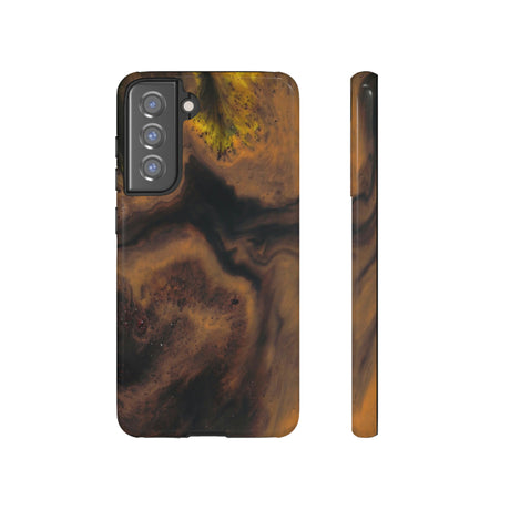 Brown Earth Ink Art Android Case (Protective) Samsung Galaxy S21 FE Glossy Phone Case