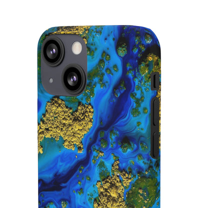 Blue Clear Ocean Ink Art iPhone Case (Slim) Phone Case