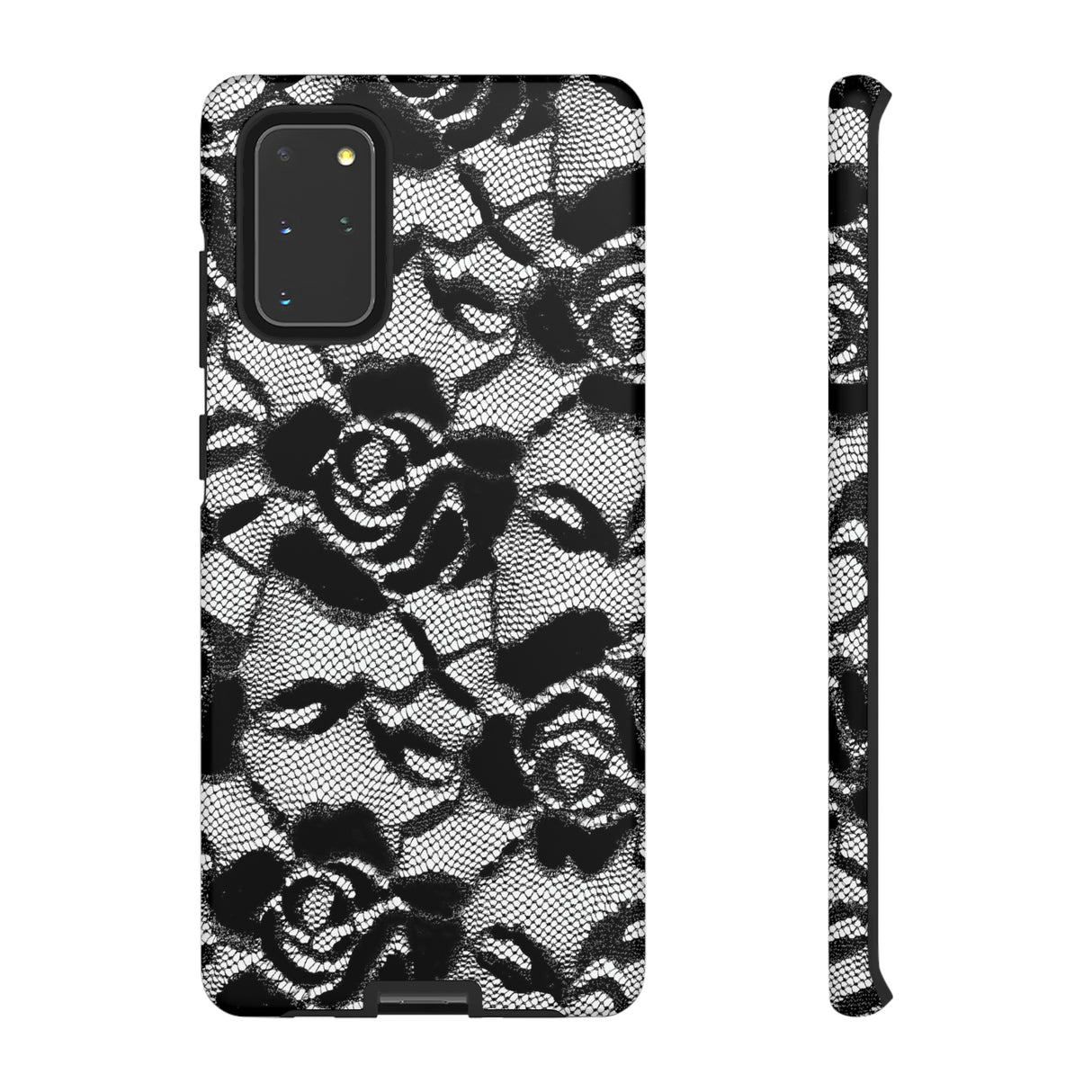 Black Rose Lace Gothic Flower Samsung Case (Protective) Samsung Galaxy S20+ Matte Phone Case