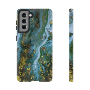 Ocean Blue Ink Art Android Case (Protective) Samsung Galaxy S21 Matte Phone Case