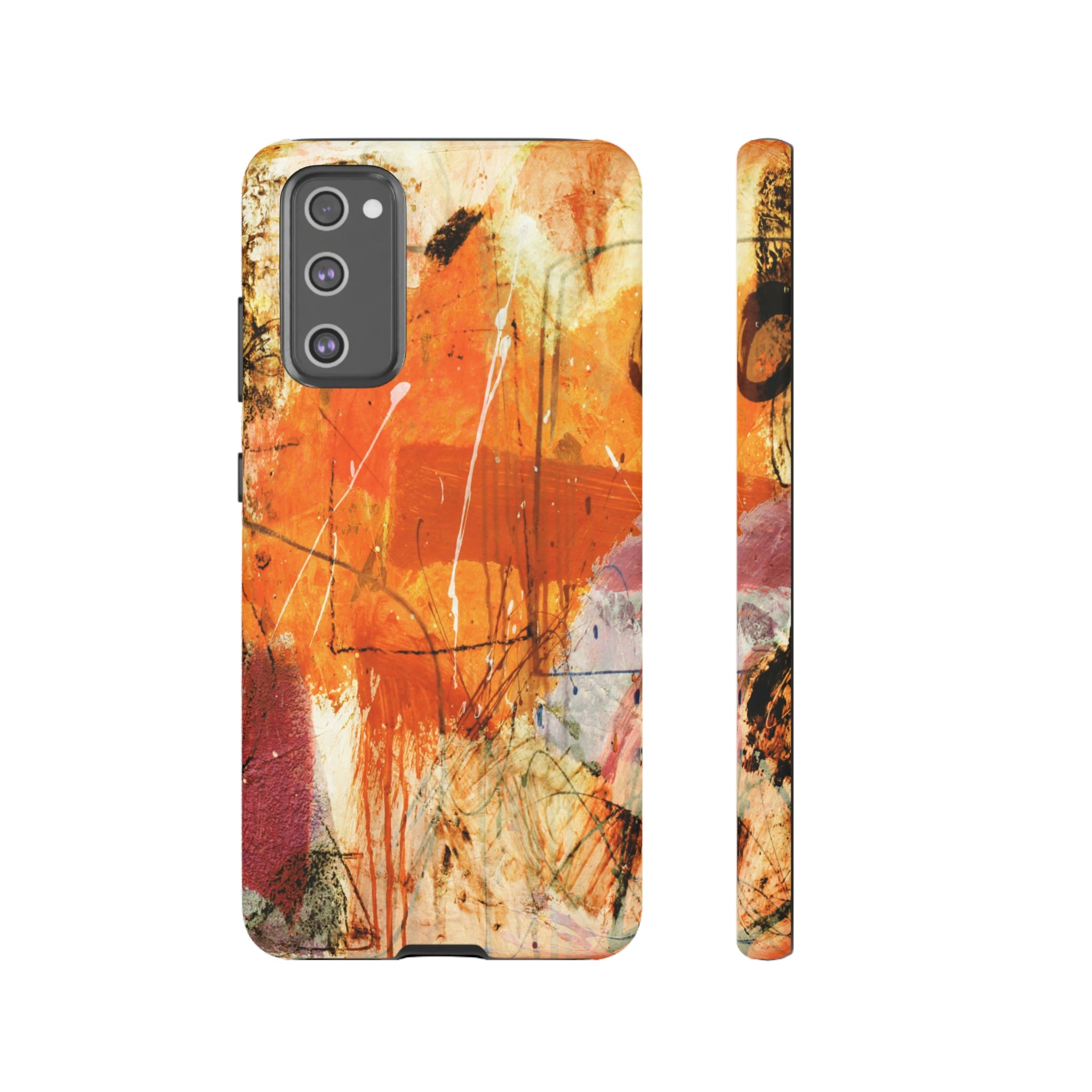 Abstract Orange Art Android Case (Protective) Samsung Galaxy S20 FE Matte Phone Case