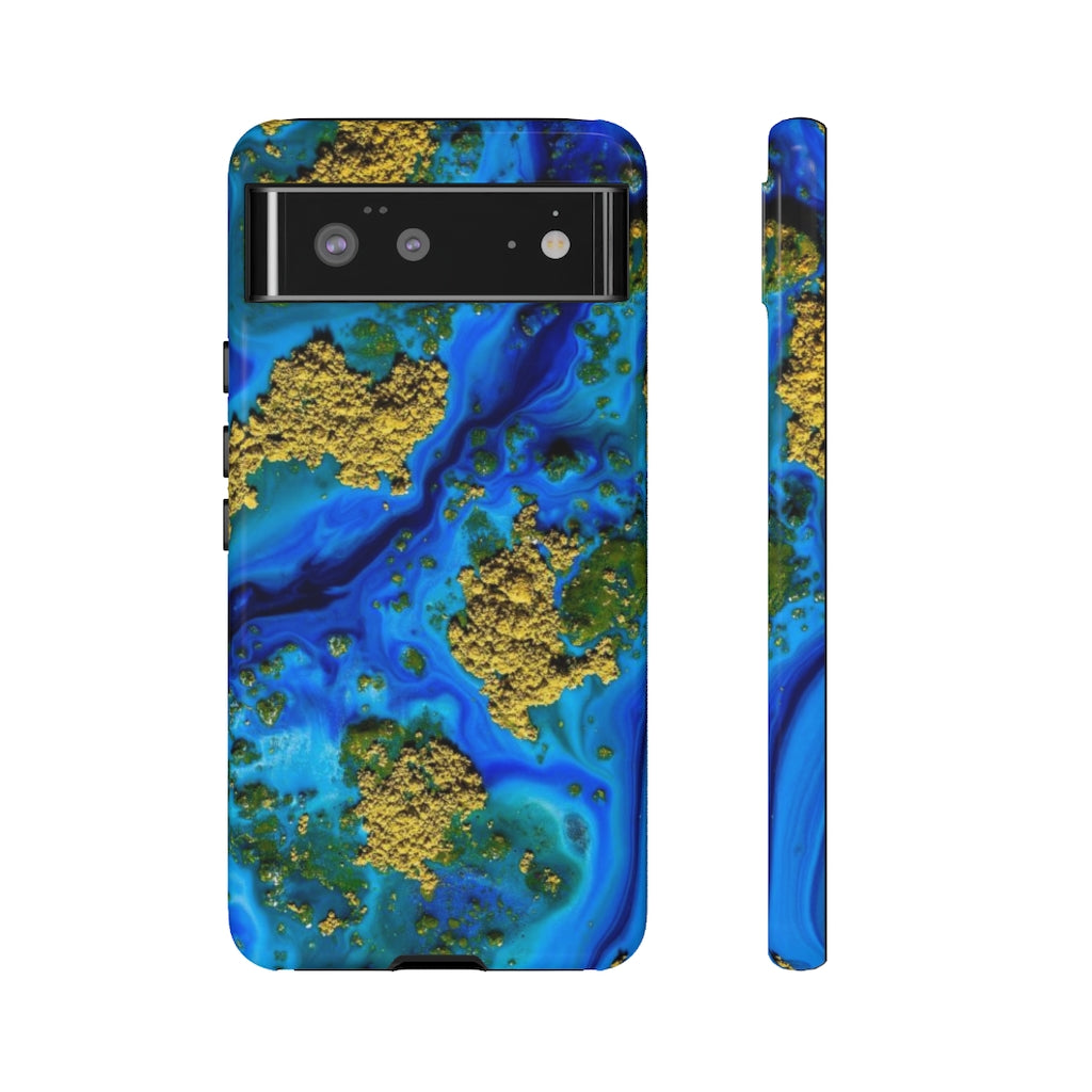 Blue Clear Ocean Ink Art Android Case (Protective) Google Pixel 6 Glossy Phone Case