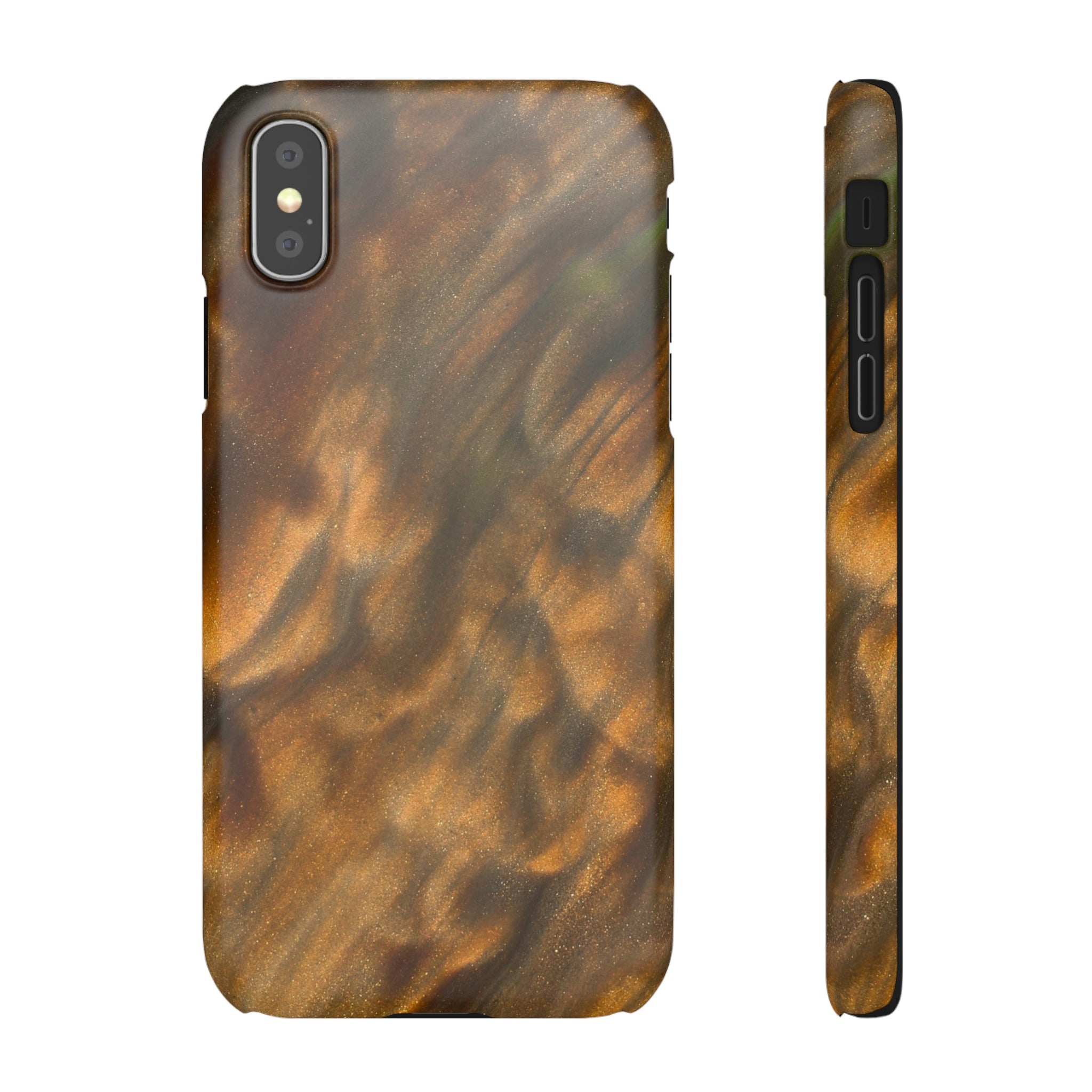 Gold Sand Ink Art iPhone Case (Slim) iPhone XS Matte Phone Case