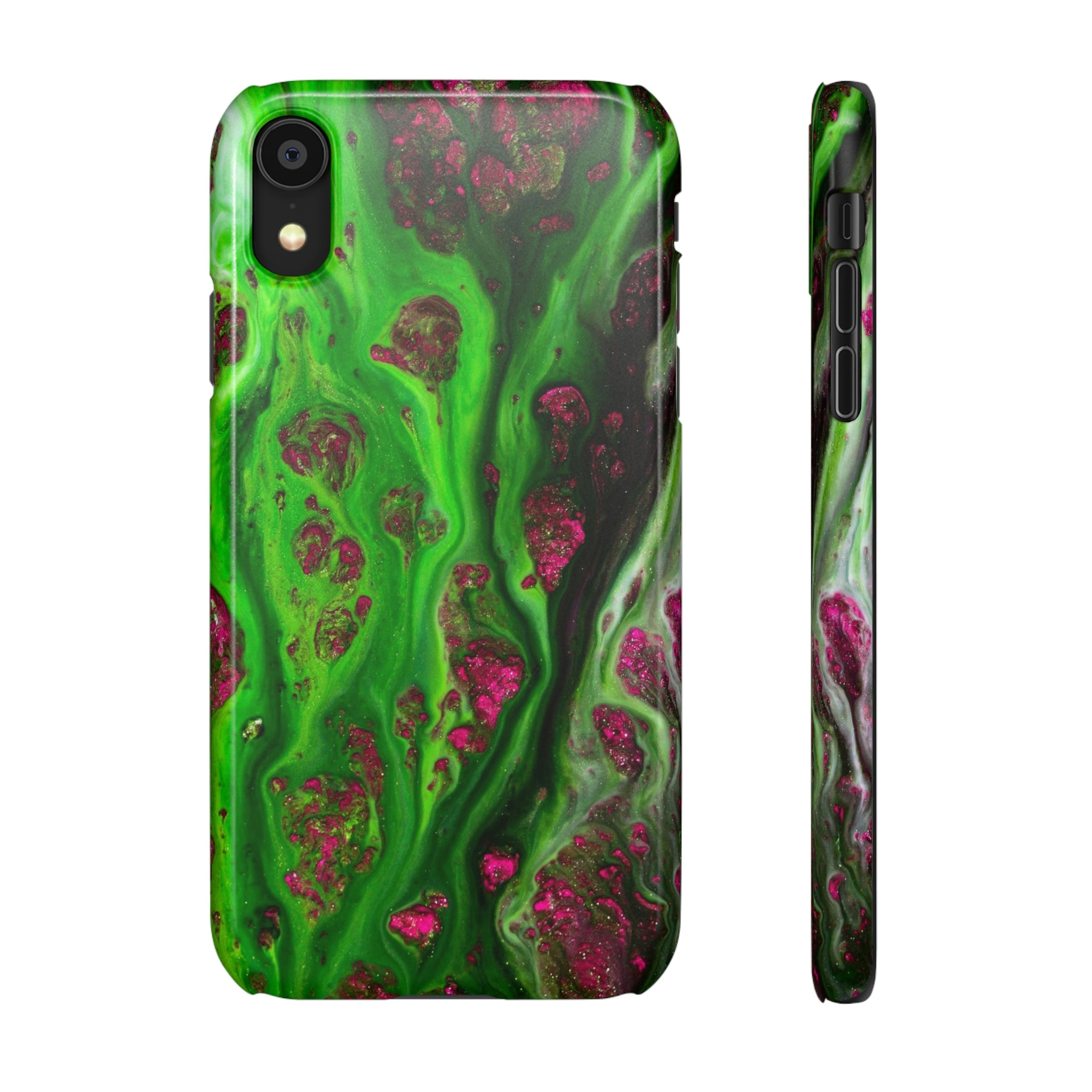 Toxic Green Ink Art iPhone Case (Slim) iPhone XR Glossy Phone Case